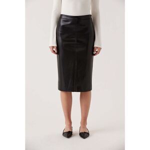 $168 Sophie Rue Bridget Faux Leather Skirt Black Size Medium